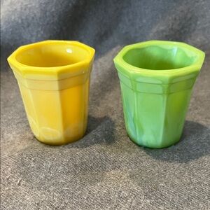 Akro Agate (Slag Glass) Small Glasses-Set of 2